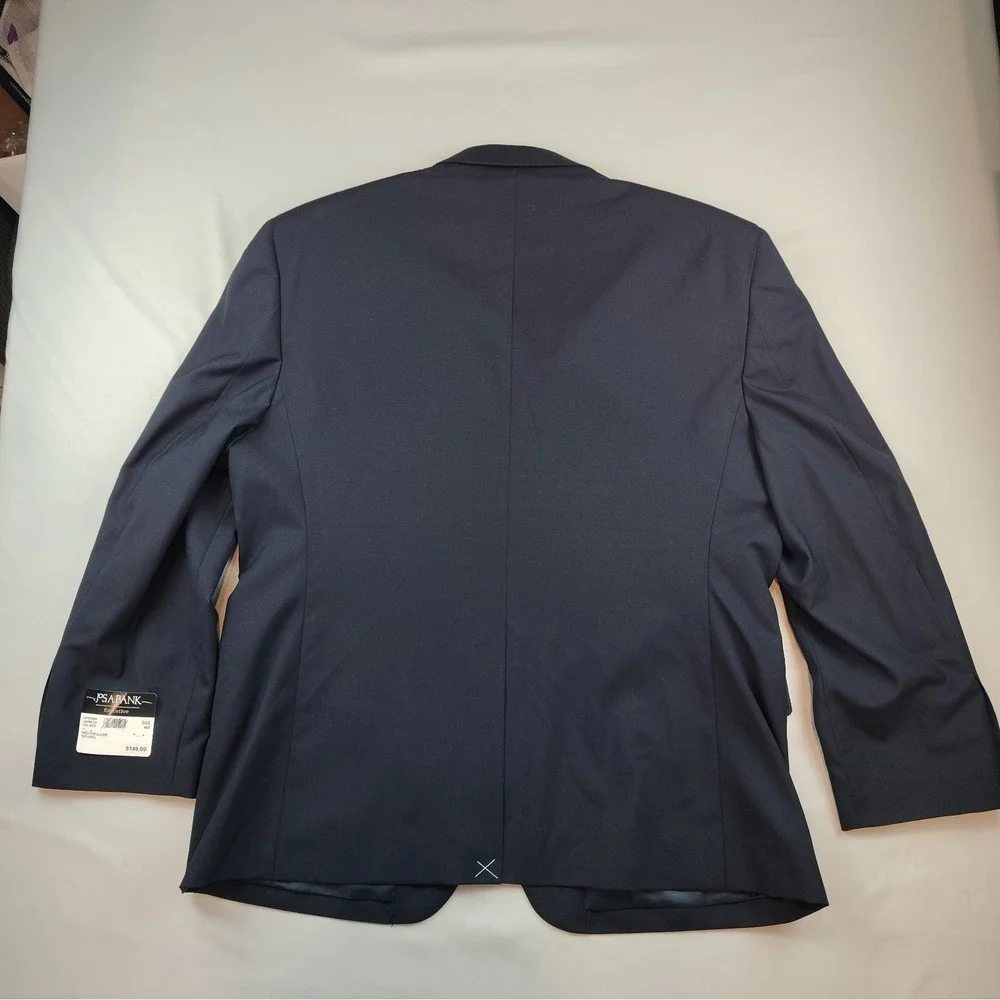 NWT Jos A Bank Blazer Mens 46S Navy Blue 2 Button Gold Accent Wool Blend Jacket